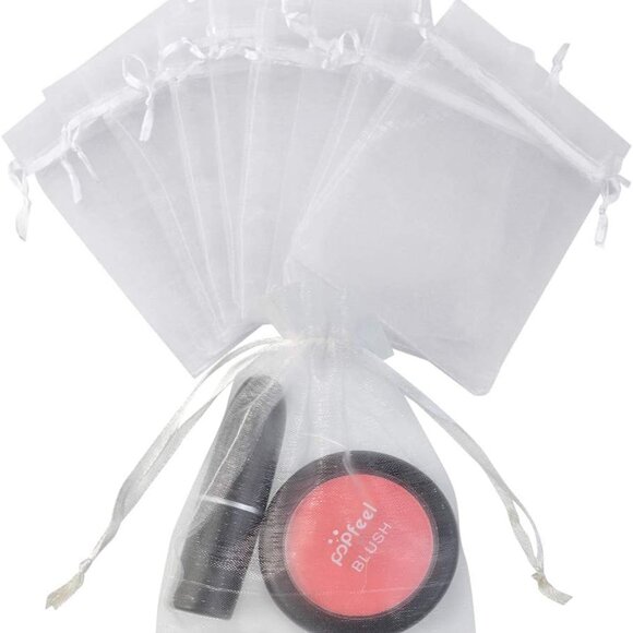 50pcs Organza Bags-Mix Color 3.54''x4.33''9x11cm Satin Drawstring Organza Pouch - Picture 4 of 7